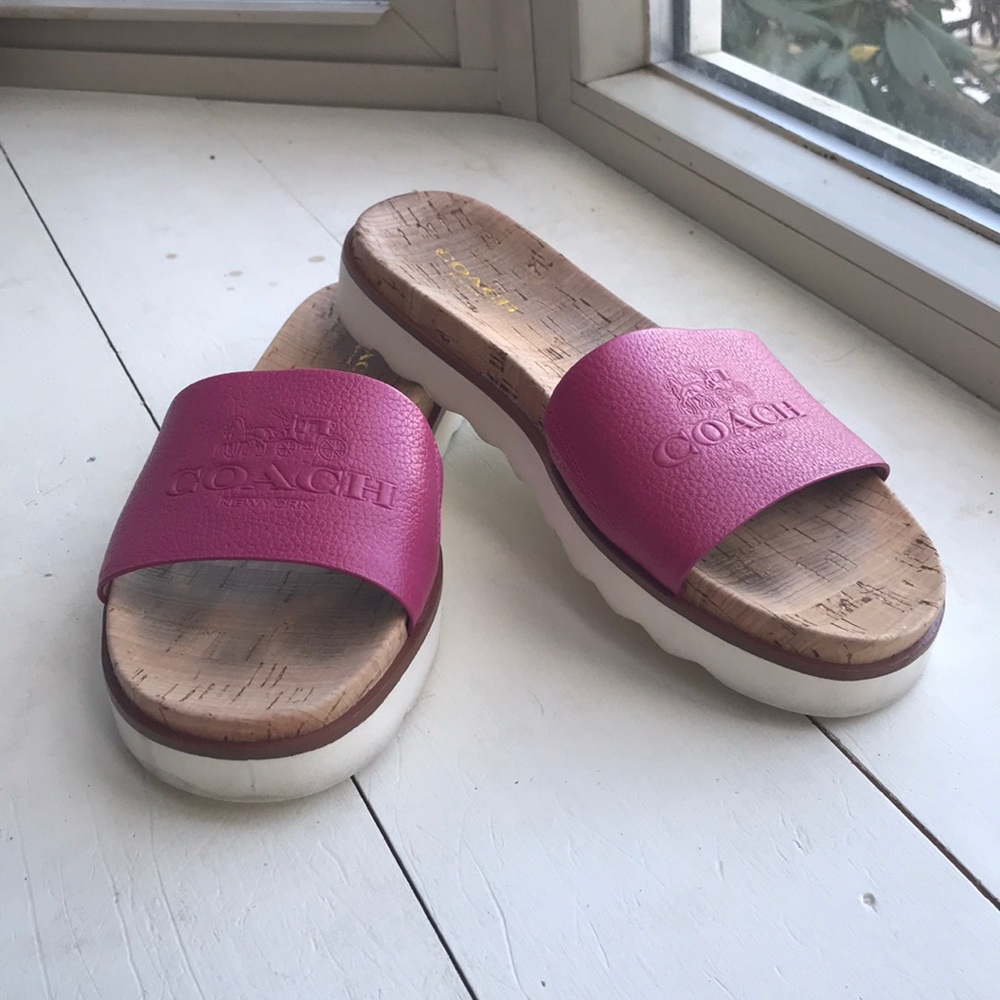 Pink Coach Slide Sandals